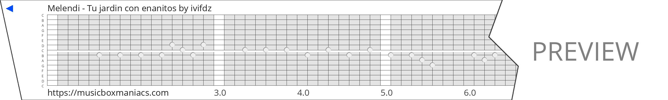 Melendi - Tu jardin con enanitos 15 note music box paper strip