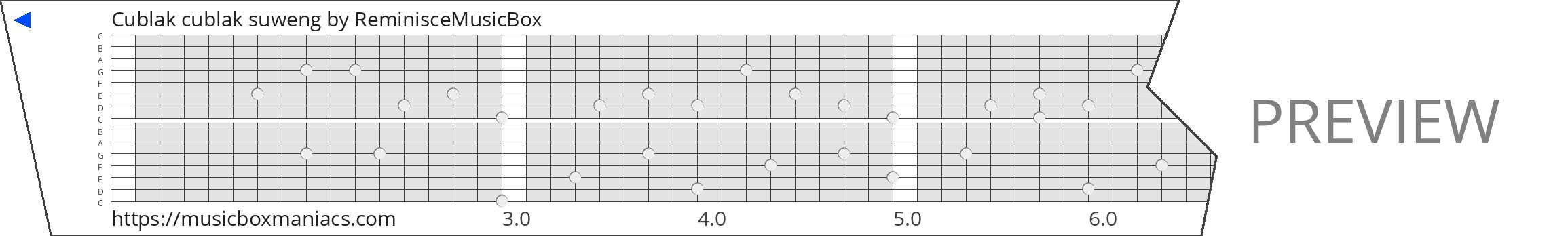 Cublak cublak suweng 15 note music box paper strip