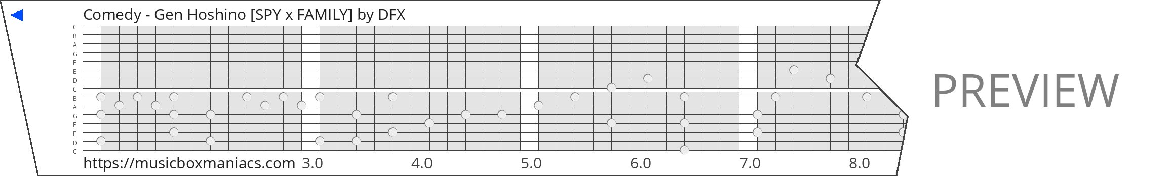 Comedy - Gen Hoshino [SPY x FAMILY] 15 note music box paper strip