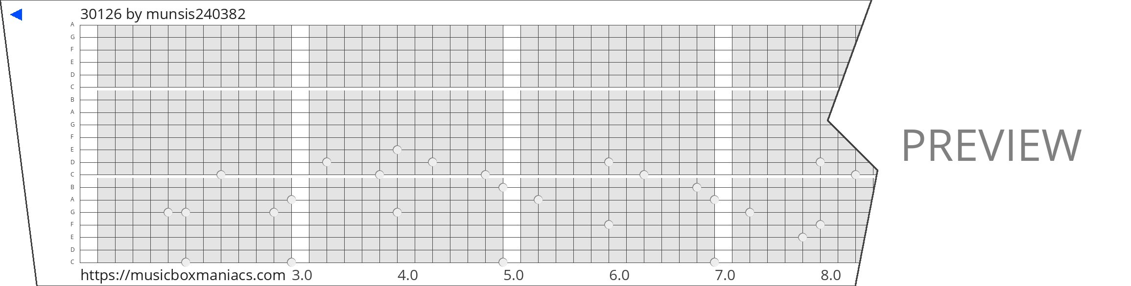 30126 20 note music box paper strip