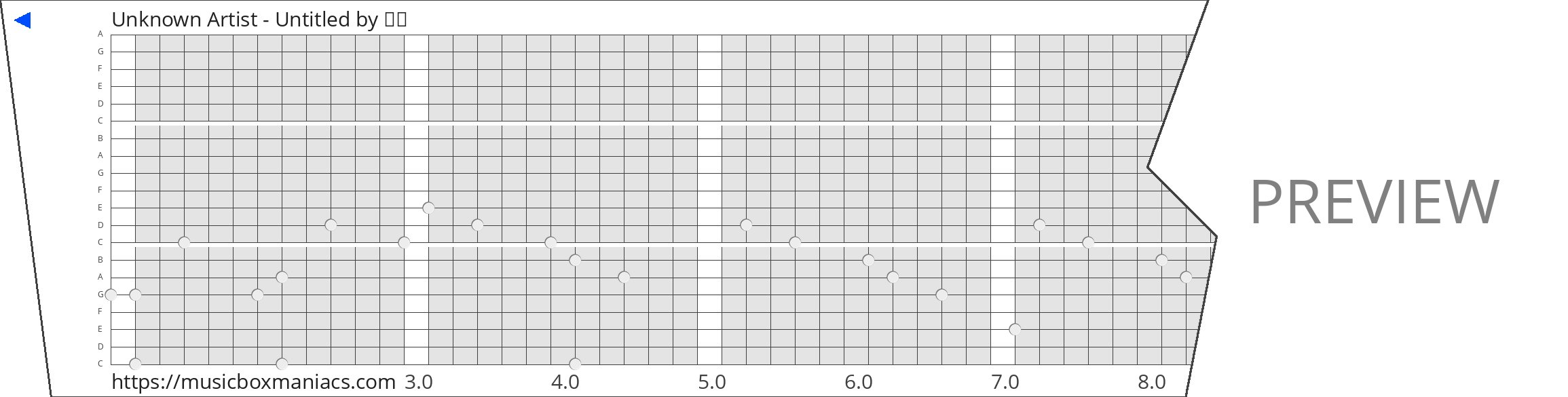 Unknown Artist - Untitled 20 note music box paper strip