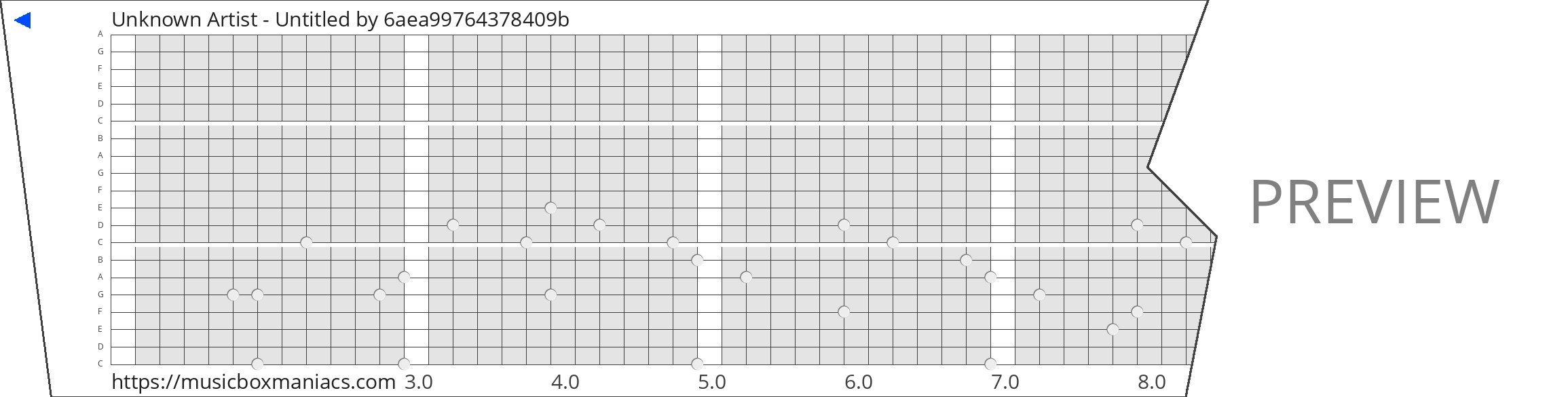 Unknown Artist - Untitled 20 note music box paper strip