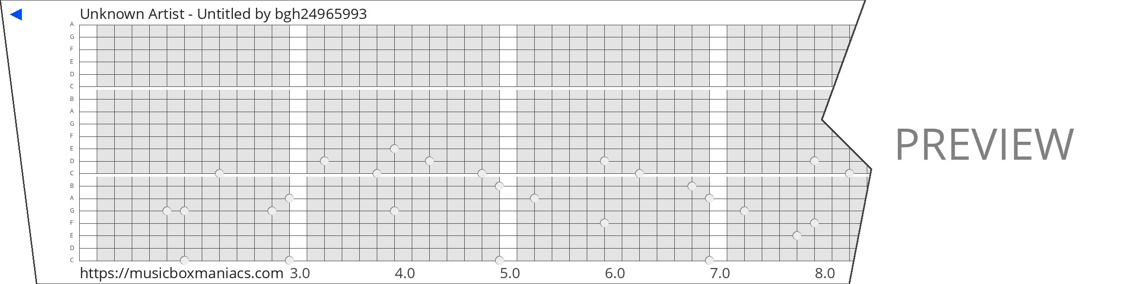 Unknown Artist - Untitled 20 note music box paper strip