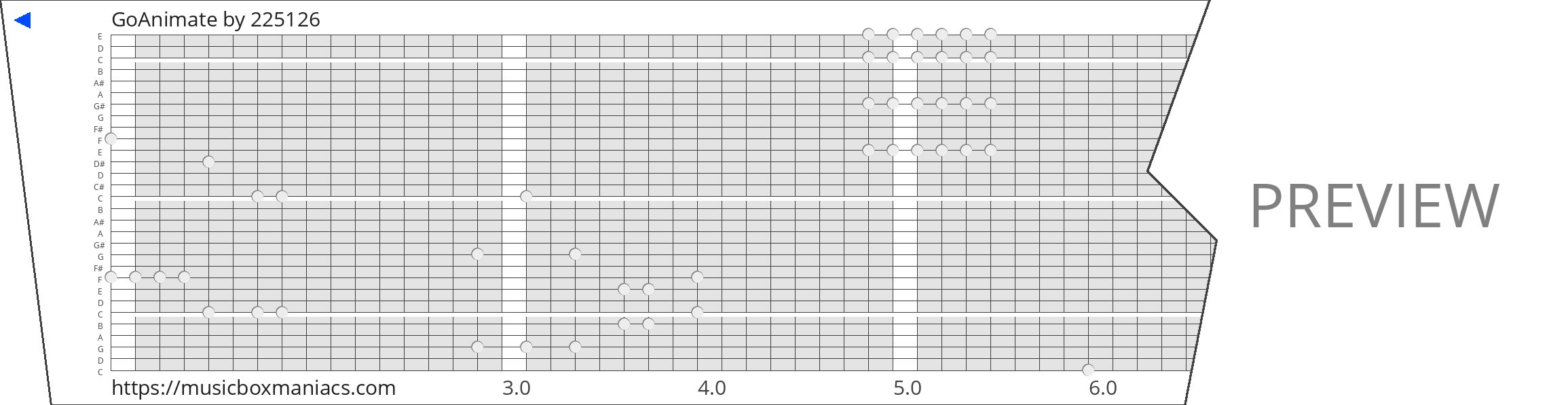 GoAnimate 30 note music box paper strip