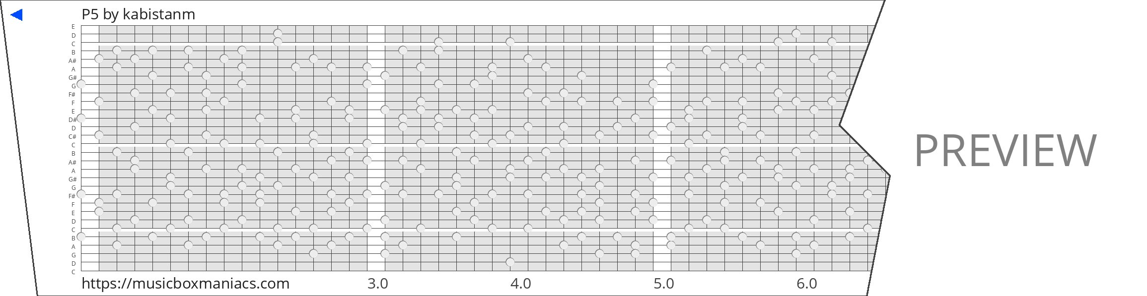 P5 30 note music box paper strip