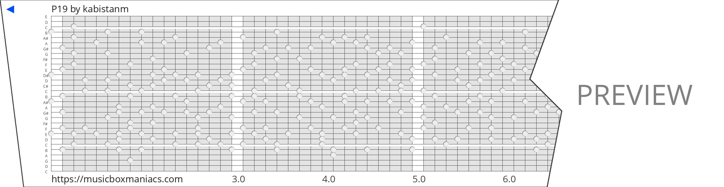 P19 30 note music box paper strip