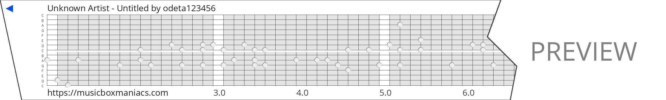 Unknown Artist - Untitled 15 note music box paper strip
