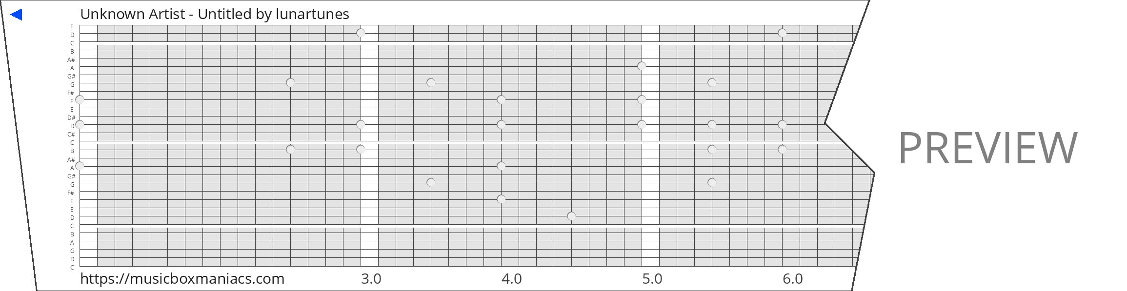 Unknown Artist - Untitled 30 note music box paper strip