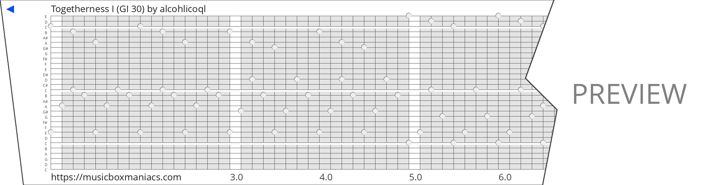 Togetherness I (GI 30) 30 note music box paper strip
