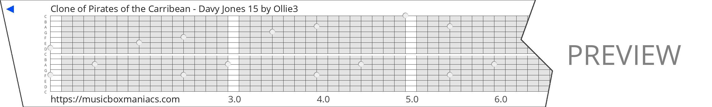 Clone of Pirates of the Carribean - Davy Jones 15 15 note music box paper strip
