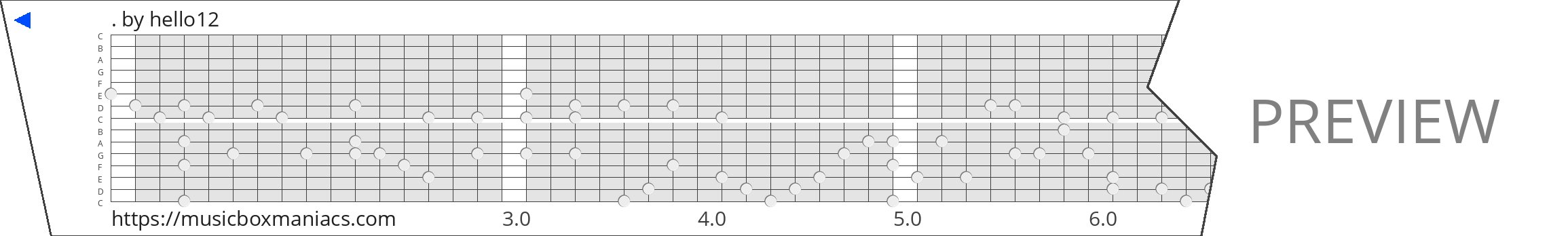 . 15 note music box paper strip