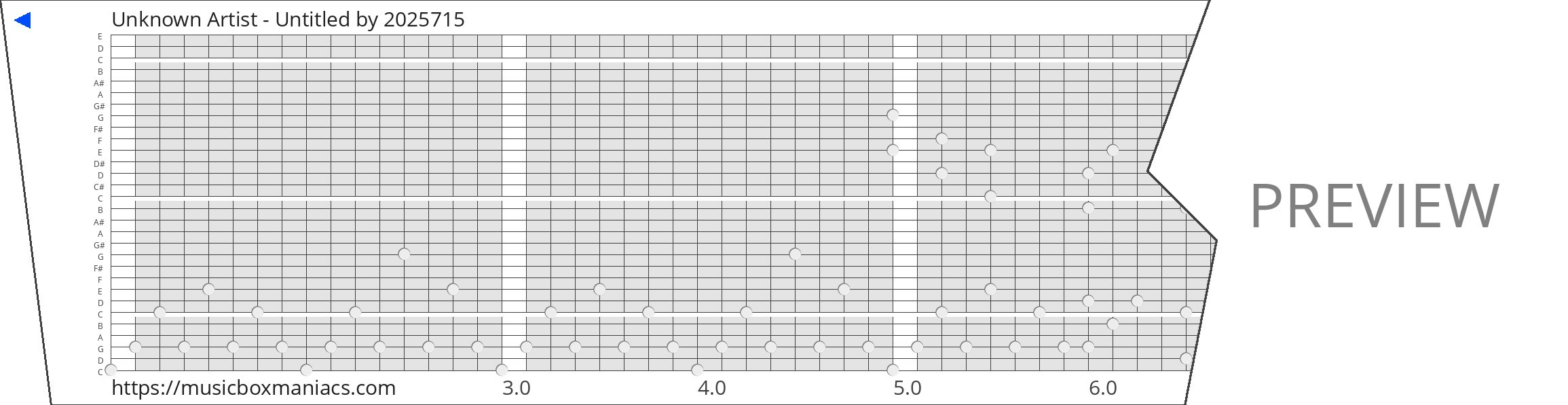Unknown Artist - Untitled 30 note music box paper strip