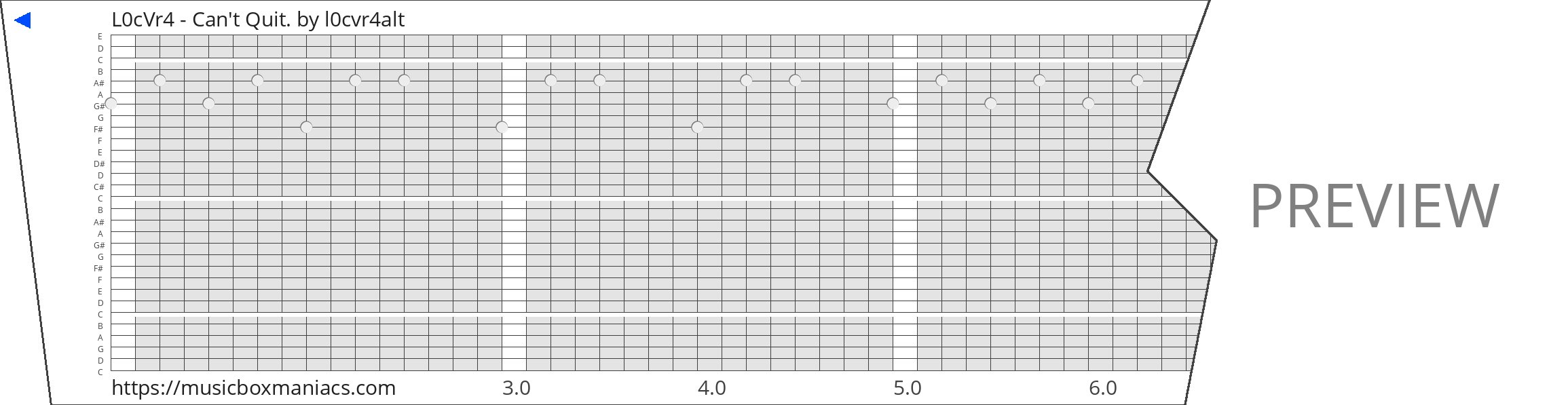 L0cVr4 - Can't Quit. 30 note music box paper strip