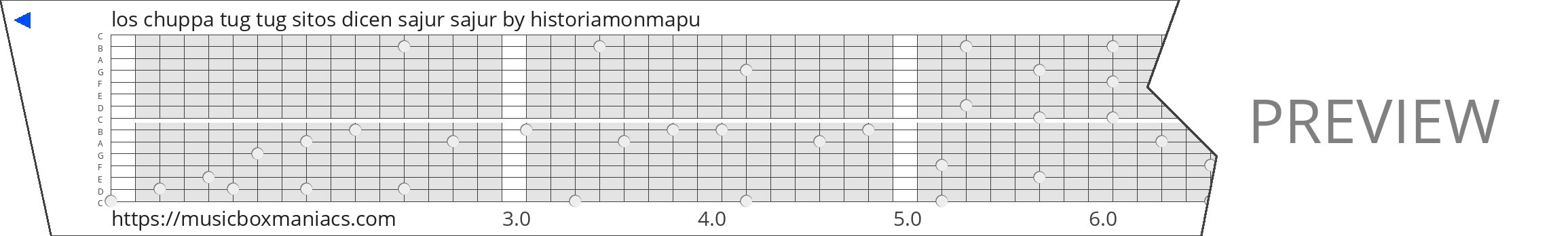 los chuppa tug tug sitos dicen sajur sajur 15 note music box paper strip