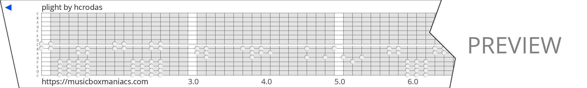 plight 15 note music box paper strip