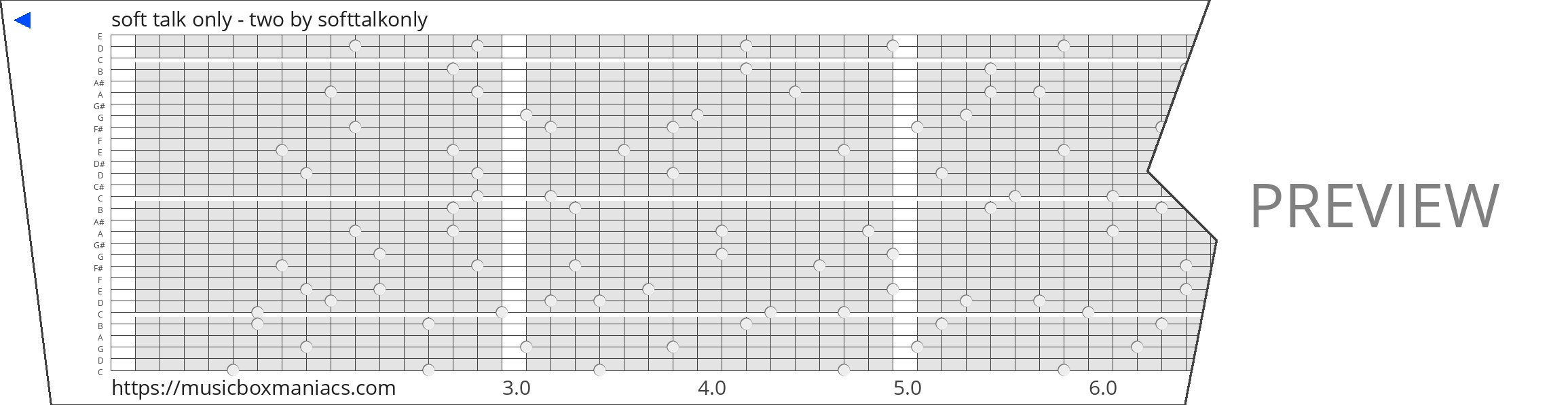 soft talk only - two 30 note music box paper strip