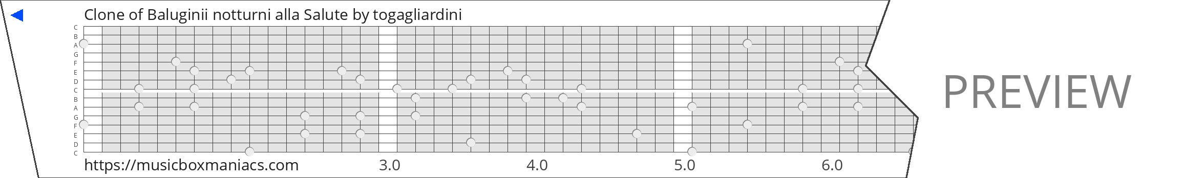 Clone of Baluginii notturni alla Salute 15 note music box paper strip