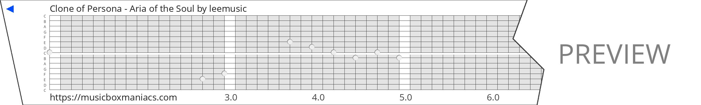 Clone of Persona - Aria of the Soul 15 note music box paper strip