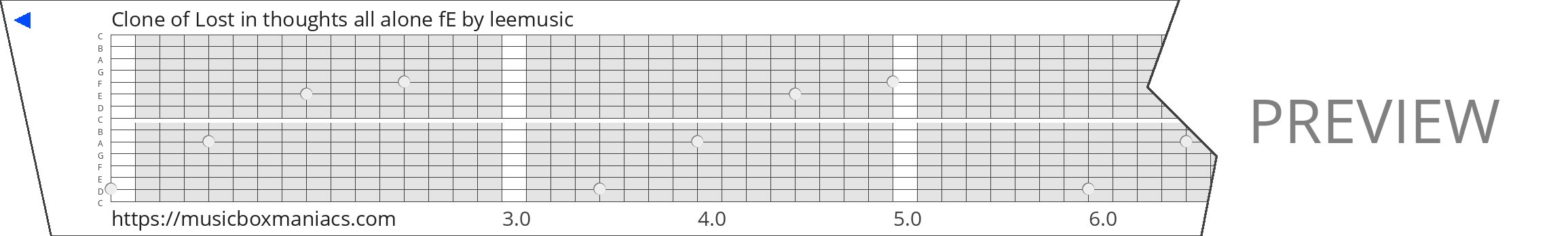 Clone of Lost in thoughts all alone fE 15 note music box paper strip