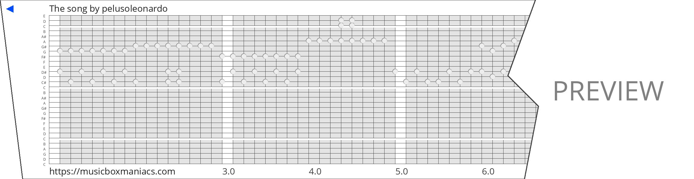 The song 30 note music box paper strip
