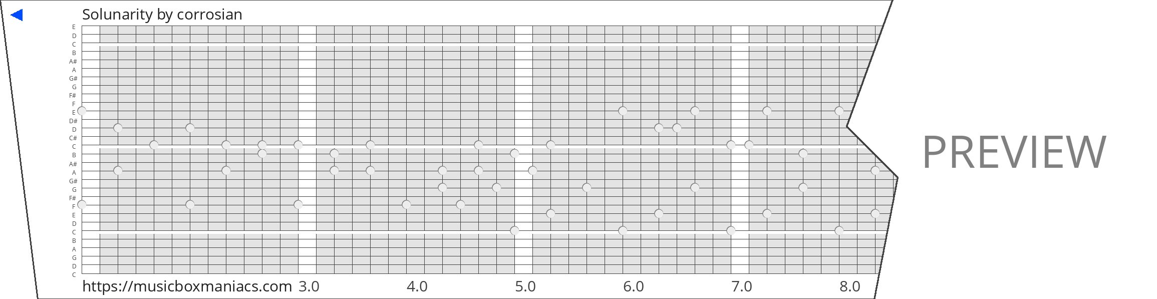 Solunarity 30 note music box paper strip