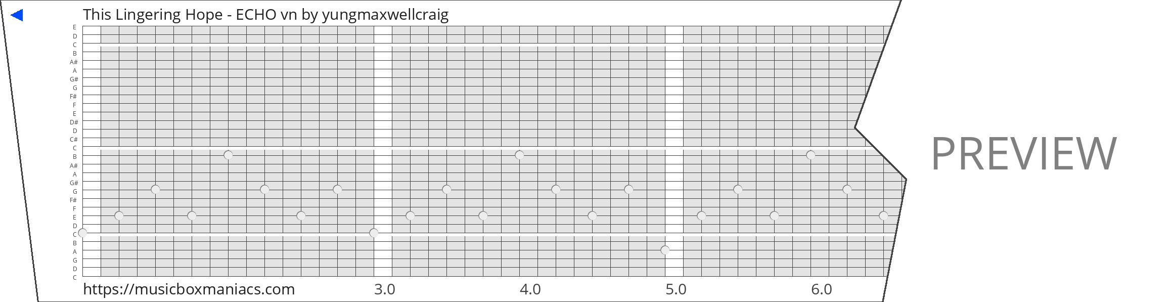 This Lingering Hope - ECHO vn 30 note music box paper strip