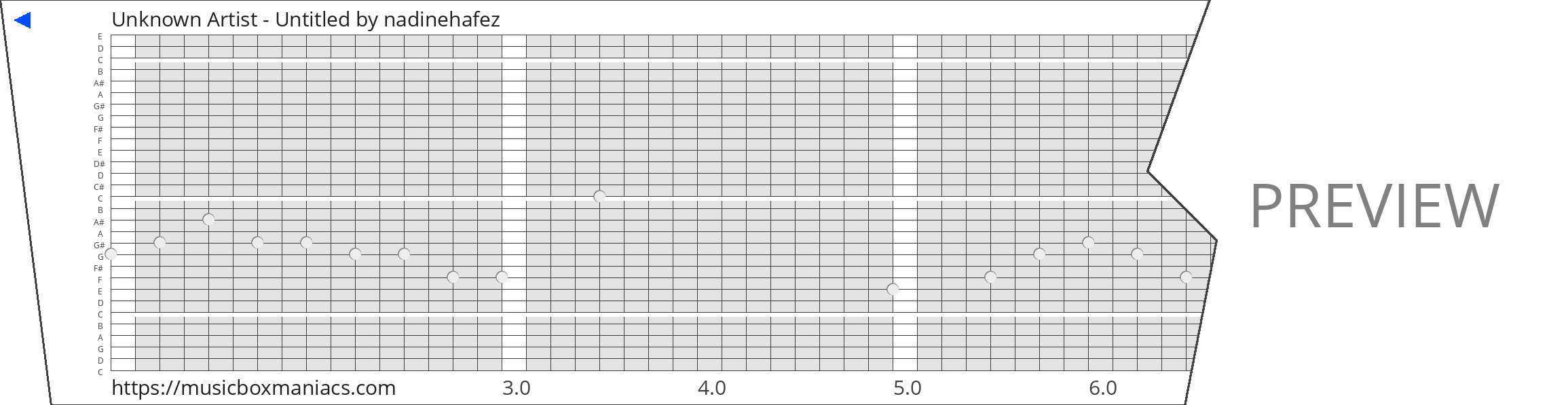 Unknown Artist - Untitled 30 note music box paper strip