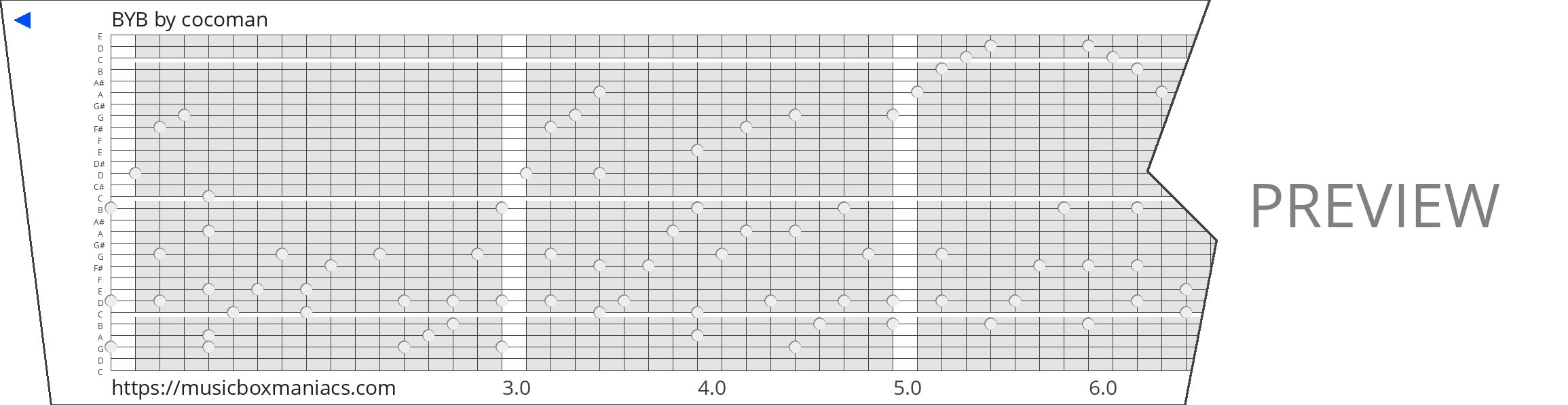 BYB 30 note music box paper strip