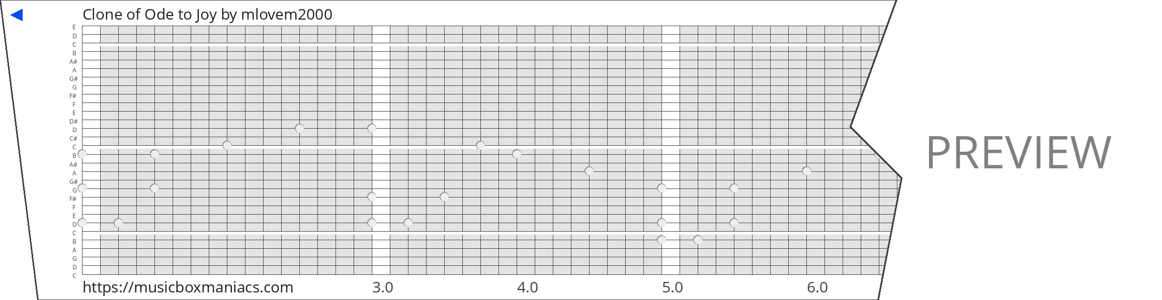 Clone of Ode to Joy 30 note music box paper strip