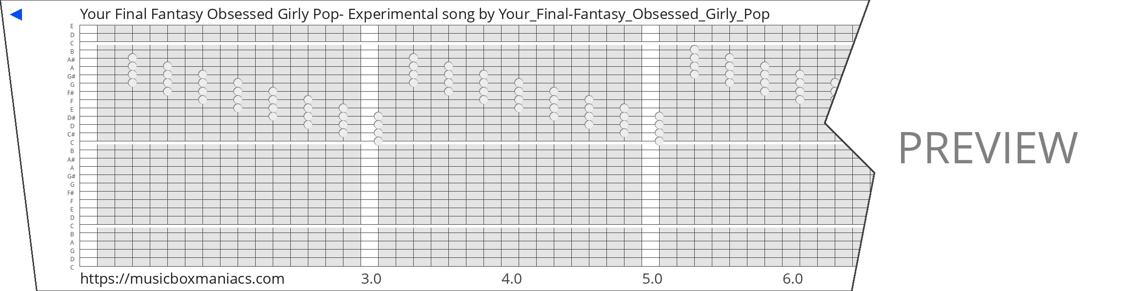 Your Final Fantasy Obsessed Girly Pop- Experimental song 30 note music box paper strip