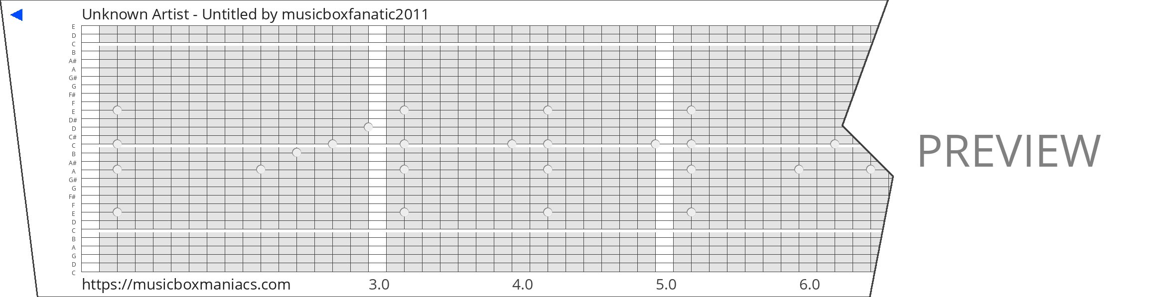 Unknown Artist - Untitled 30 note music box paper strip