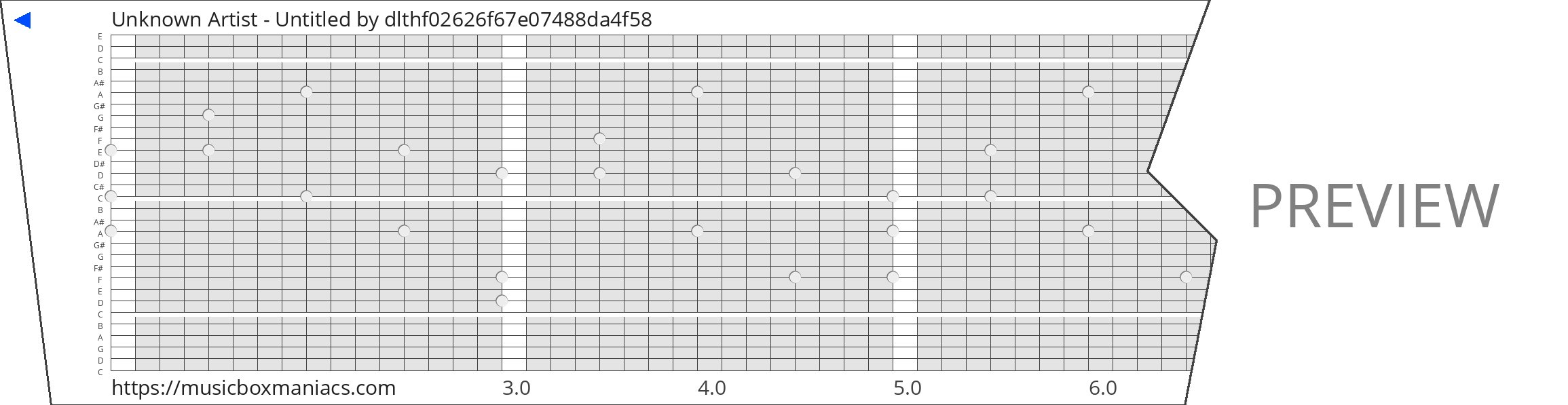 Unknown Artist - Untitled 30 note music box paper strip
