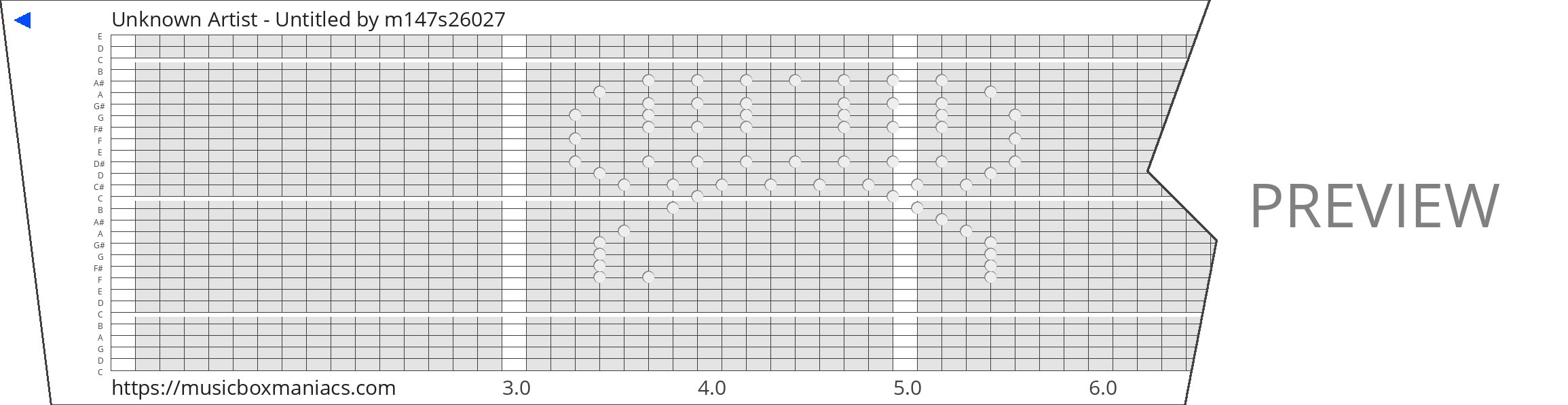 Unknown Artist - Untitled 30 note music box paper strip