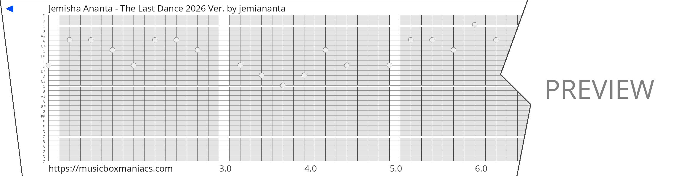 Jemisha Ananta - The Last Dance 2026 Ver. 30 note music box paper strip