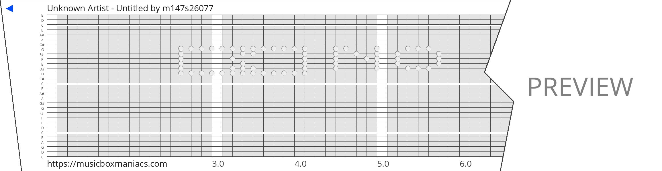 Unknown Artist - Untitled 30 note music box paper strip