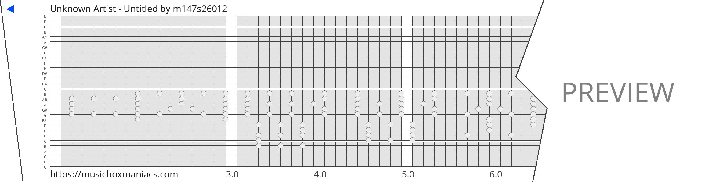 Unknown Artist - Untitled 30 note music box paper strip