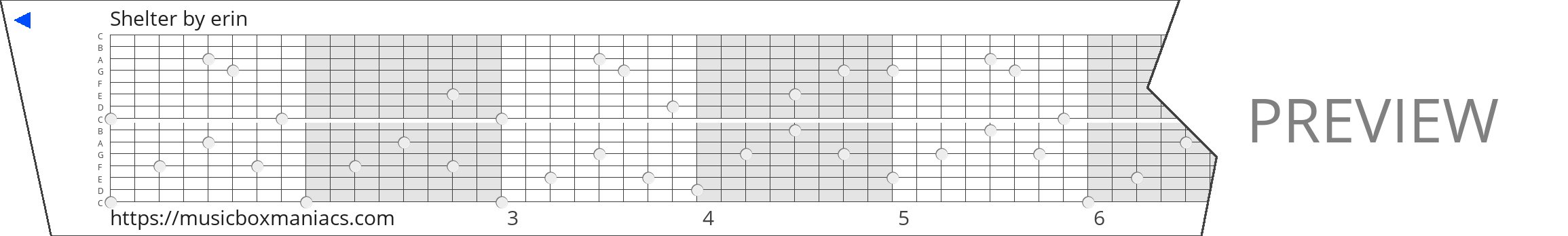 Shelter 15 note music box paper strip