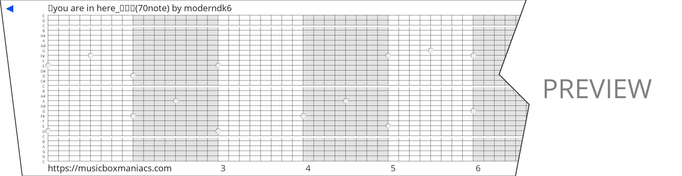 you are in here_본악보(70note) 30 note music box paper strip