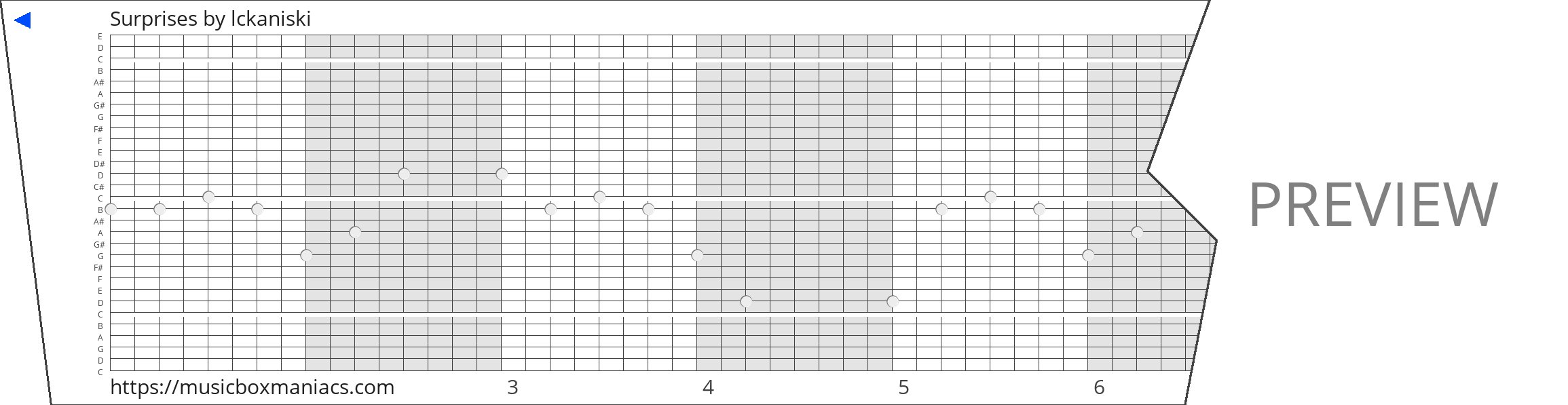 Surprises 30 note music box paper strip