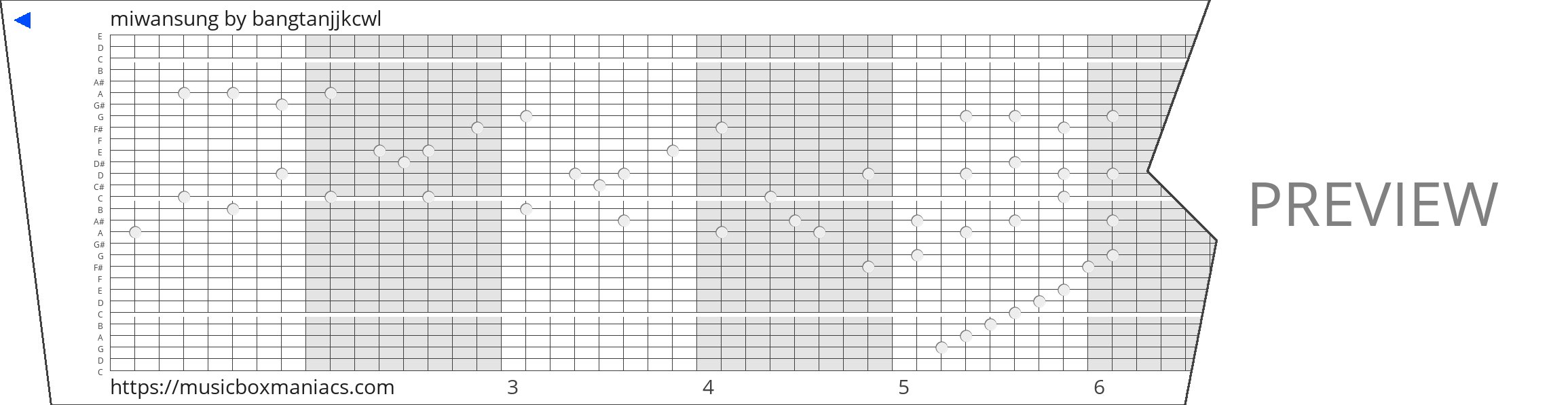miwansung 30 note music box paper strip