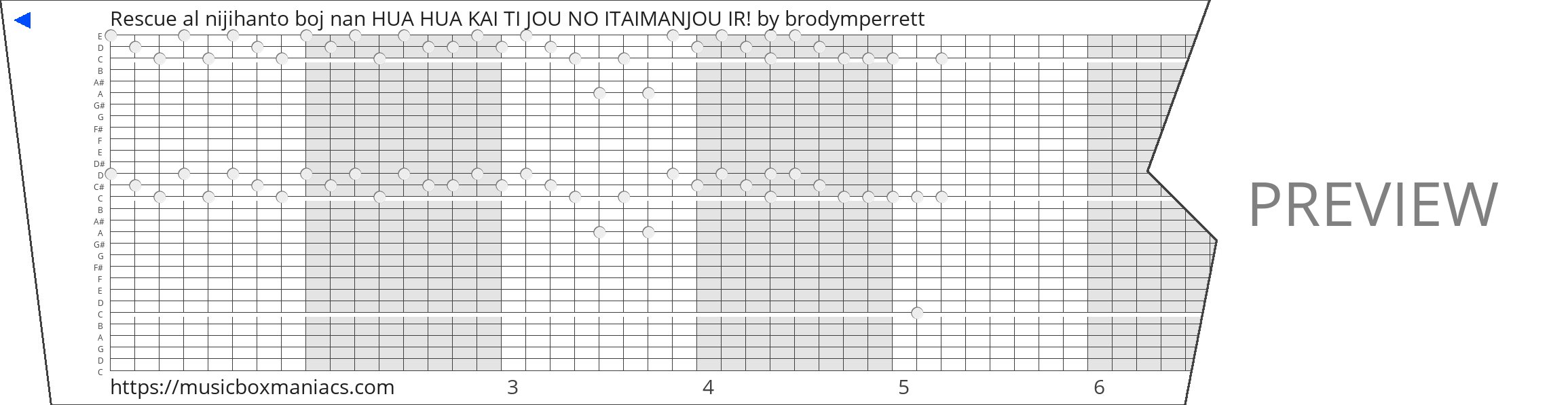 Rescue al nijihanto boj nan HUA HUA KAI TI JOU NO ITAIMANJOU IR! 30 note music box paper strip