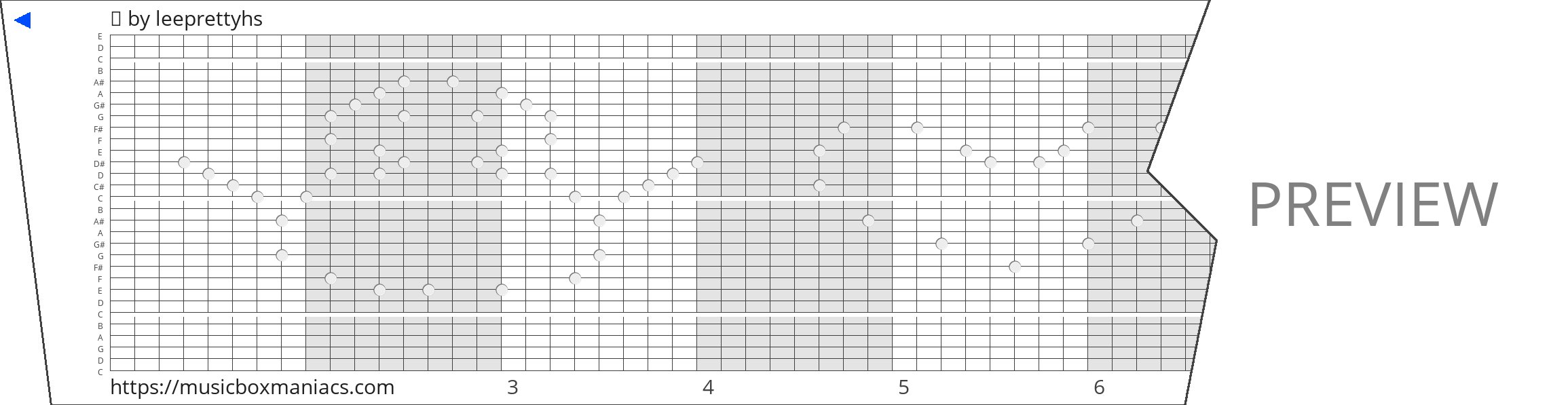ㅎ 30 note music box paper strip