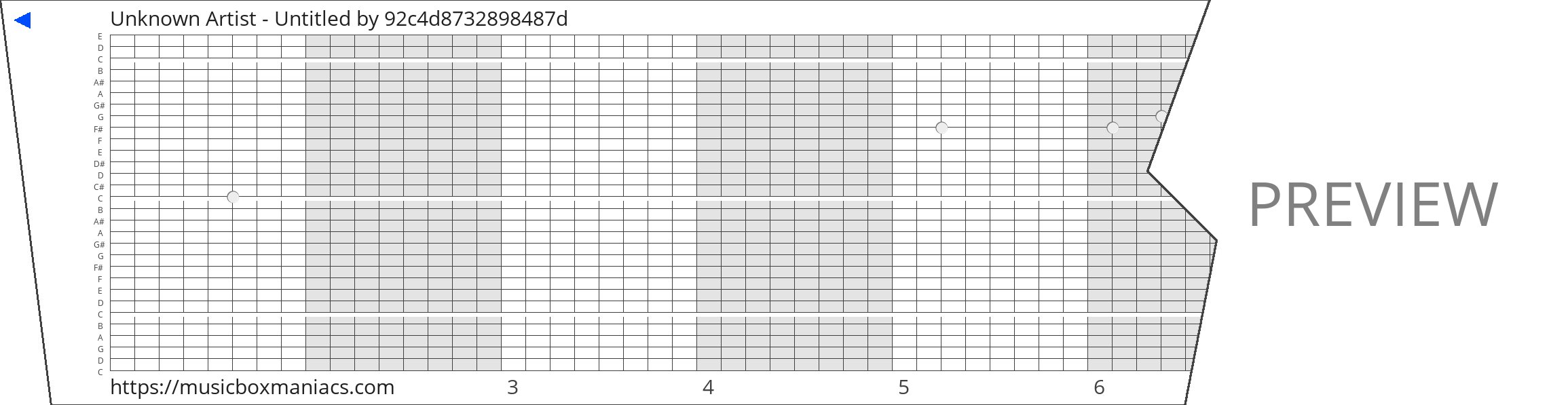 Unknown Artist - Untitled 30 note music box paper strip