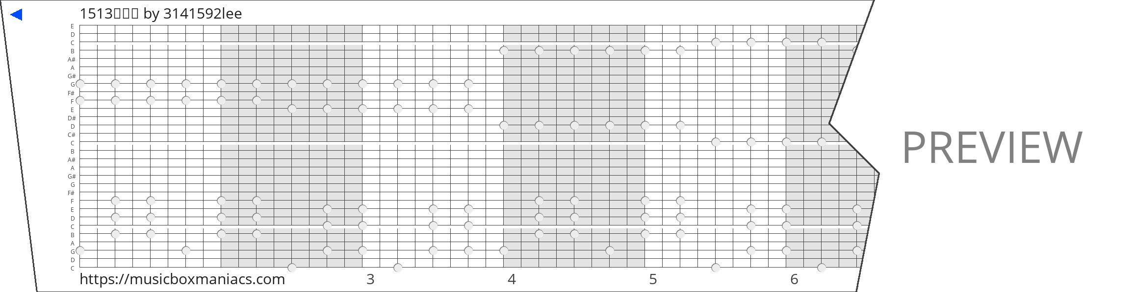1513이종현 30 note music box paper strip