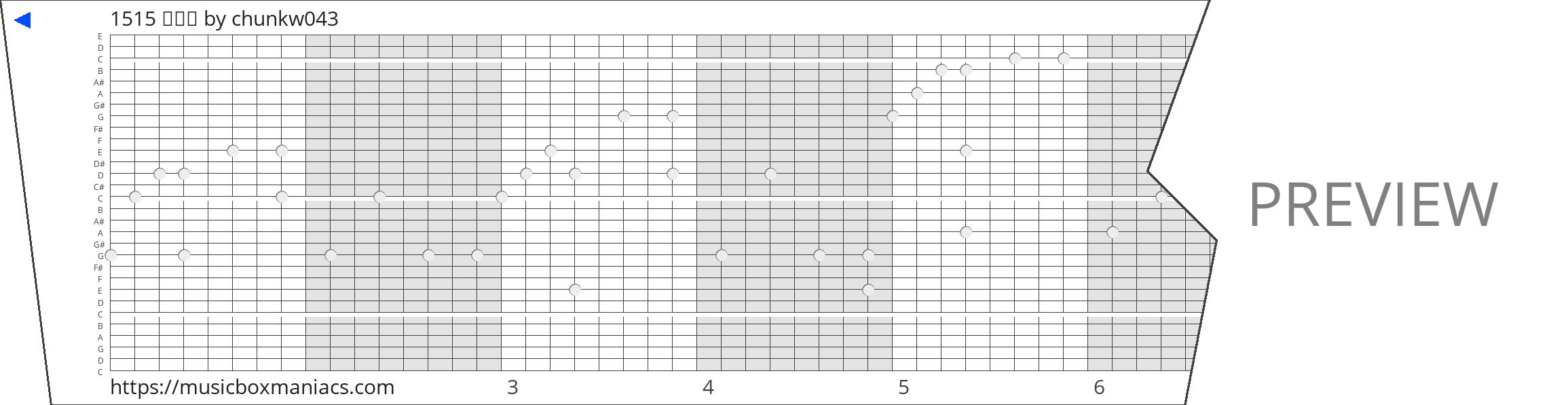 1515 전경원 30 note music box paper strip