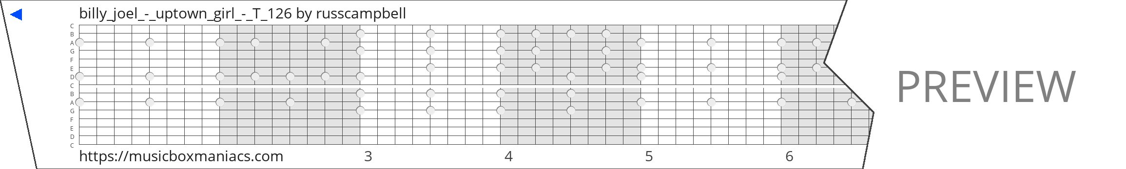 billy_joel_-_uptown_girl_-_T_126 15 note music box paper strip