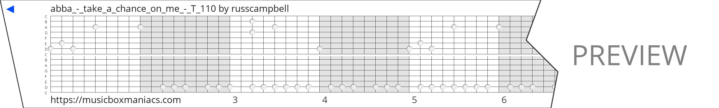 abba_-_take_a_chance_on_me_-_T_110 15 note music box paper strip