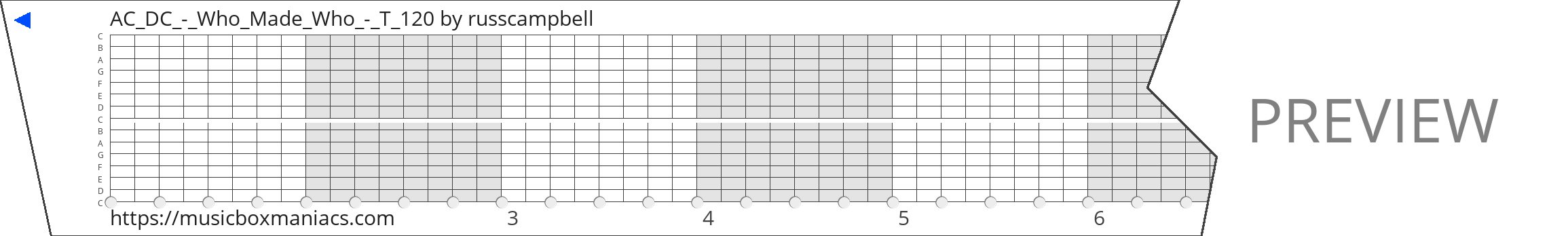 AC_DC_-_Who_Made_Who_-_T_120 15 note music box paper strip