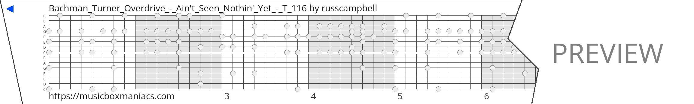 Bachman_Turner_Overdrive_-_Ain't_Seen_Nothin'_Yet_-_T_116 15 note music box paper strip