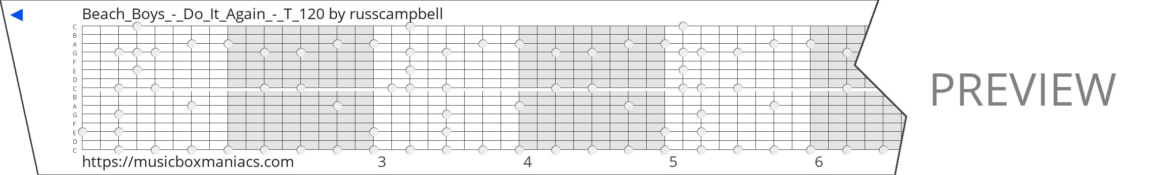 Beach_Boys_-_Do_It_Again_-_T_120 15 note music box paper strip